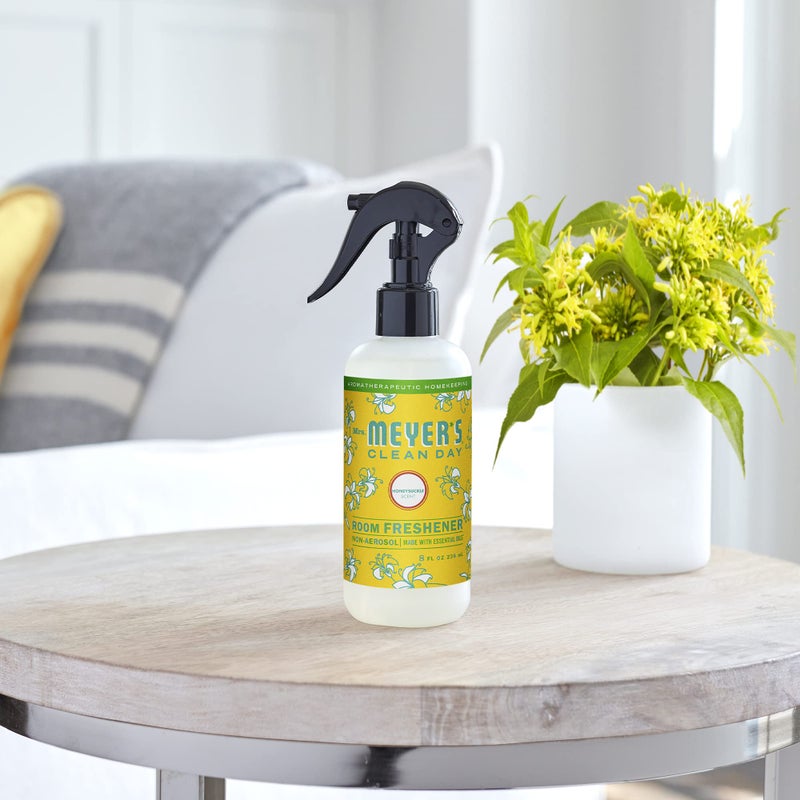 MRS. MEYER'S CLEAN D السّيدة. مايرز كلين داي للغرفة ومعطر الهواء، زجاجة رذاذ غير بخاخة مملوءة بالزيوت العطرية زهر العسل، 8 أونصة سائلة. أونصة - عبوة من 3 قطع - Image 4